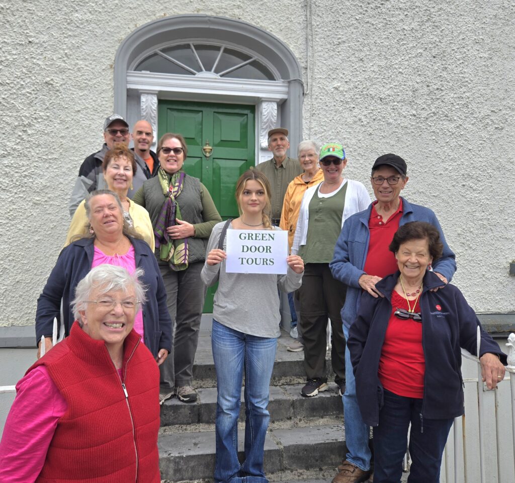 Group at a Green Door