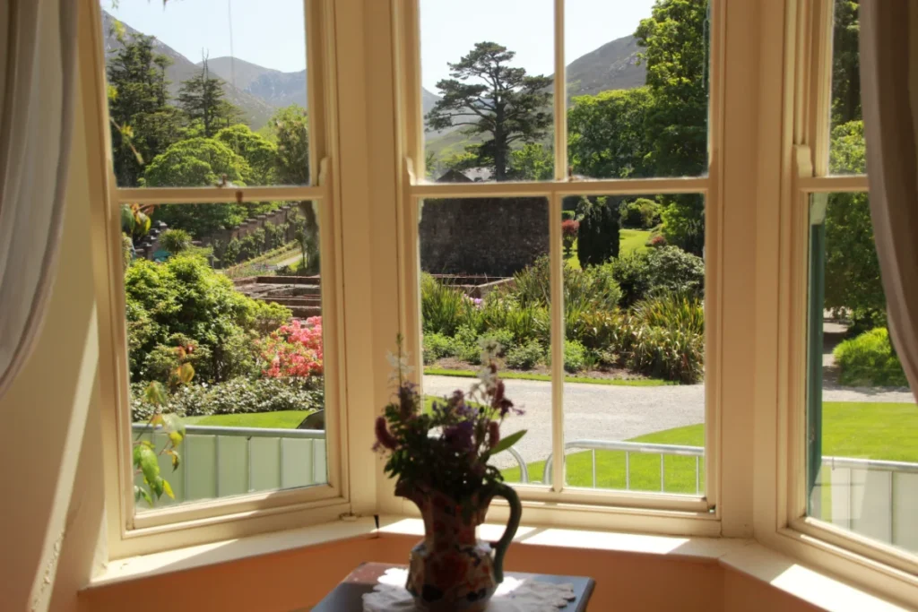View from gardners Cottage Kylemore Abbey